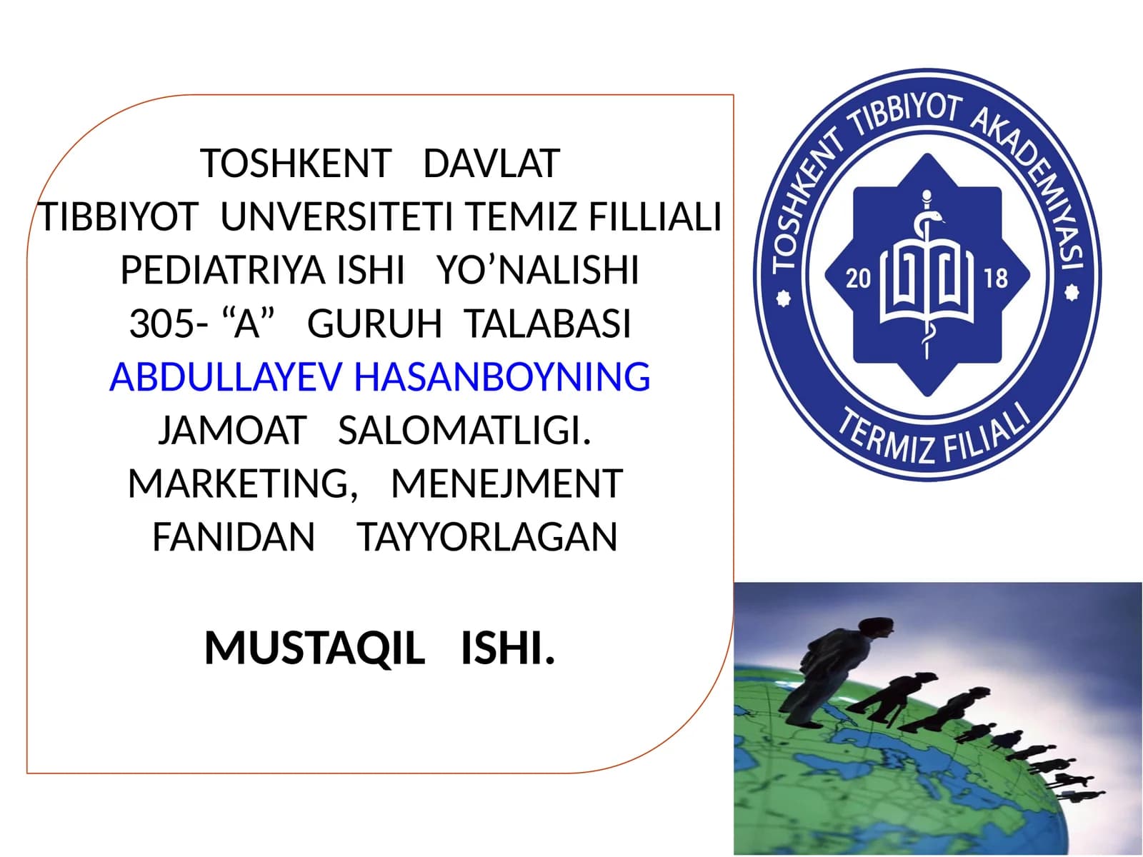 Tibbiyotda statistikani ahamiyati. Statistik tadqiqotlar natijalarini baholash usullari. Statistik t
