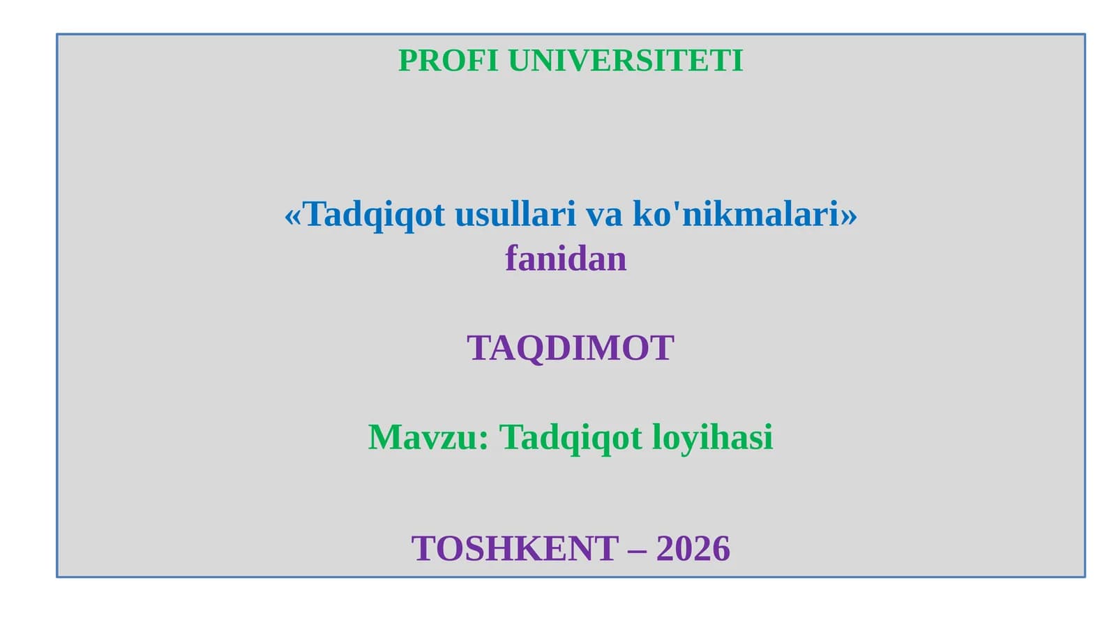 Tadqiqot loyihasi