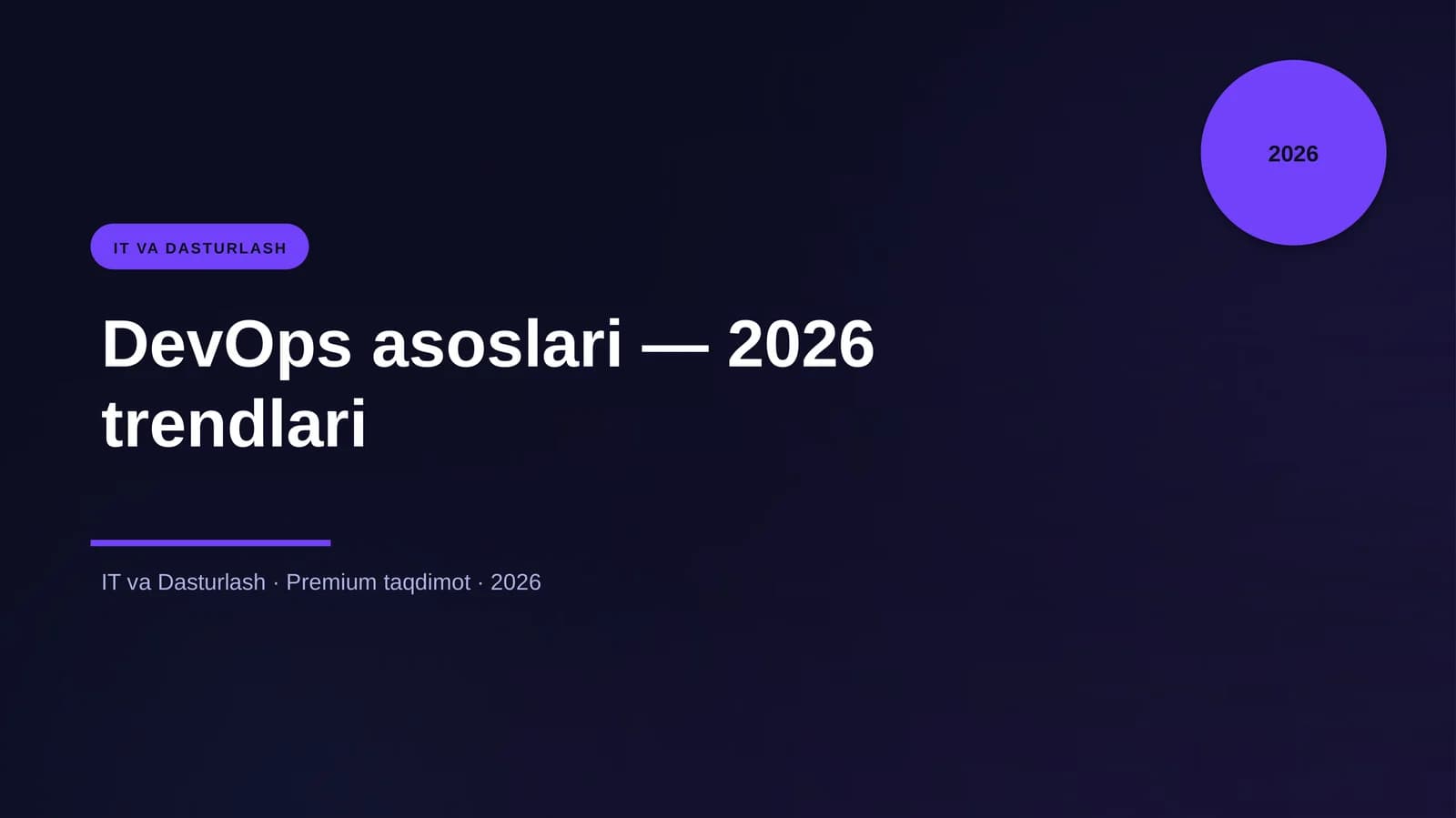 DevOps asoslari — 2026 trendlari