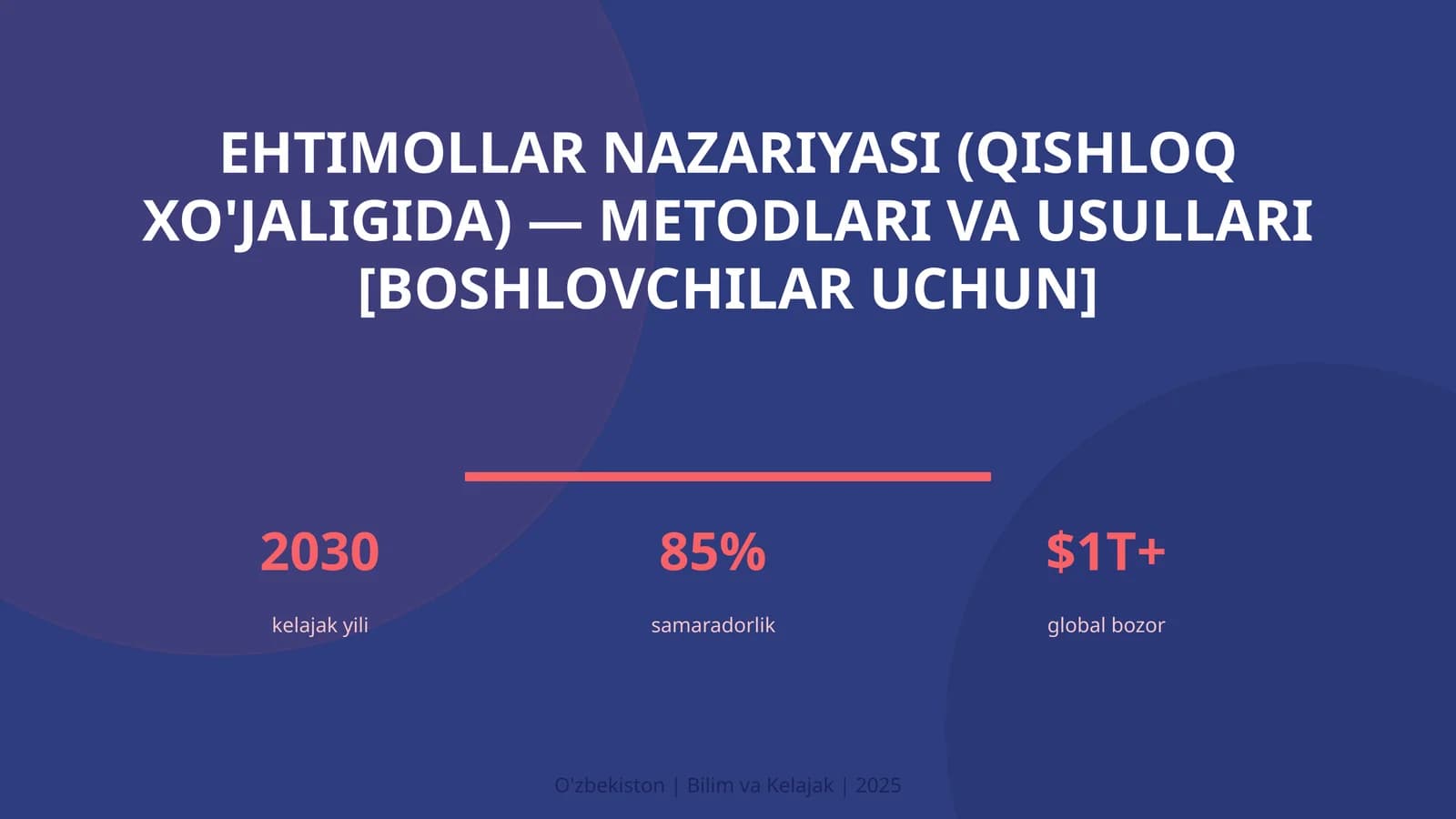 Ehtimollar nazariyasi (qishloq xo'jaligida) — metodlari va usullari [boshlovchilar uchun]