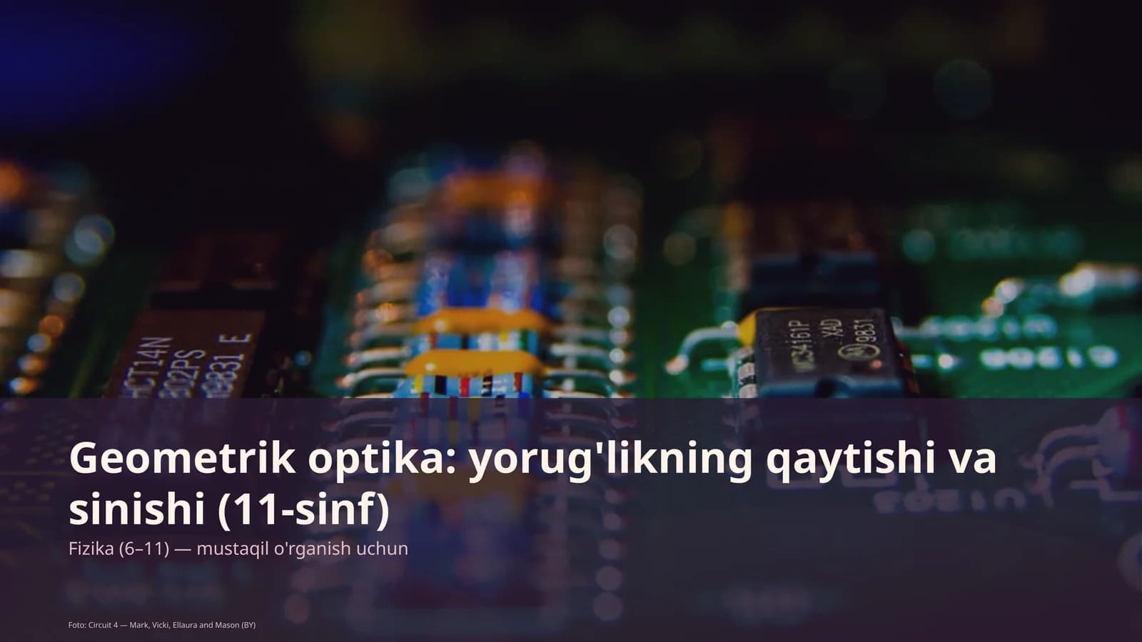Geometrik optika: yorug'likning qaytishi va sinishi (11-sinf)