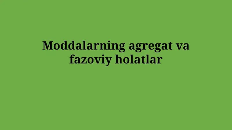 Moddalarning agregat vafazoviyholatlar