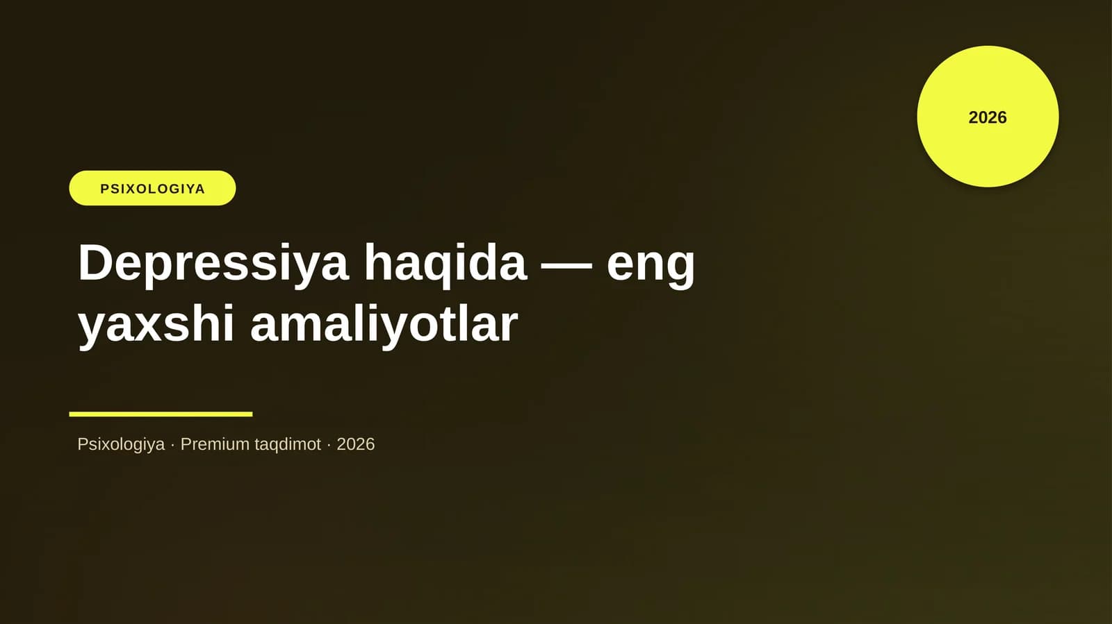 Depressiya haqida — eng yaxshi amaliyotlar