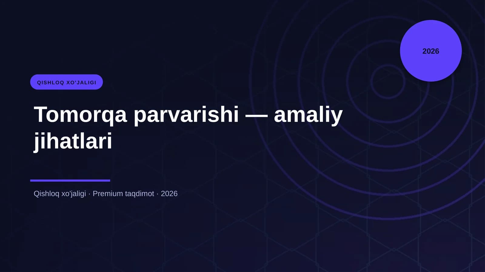 Tomorqa parvarishi — amaliy jihatlari