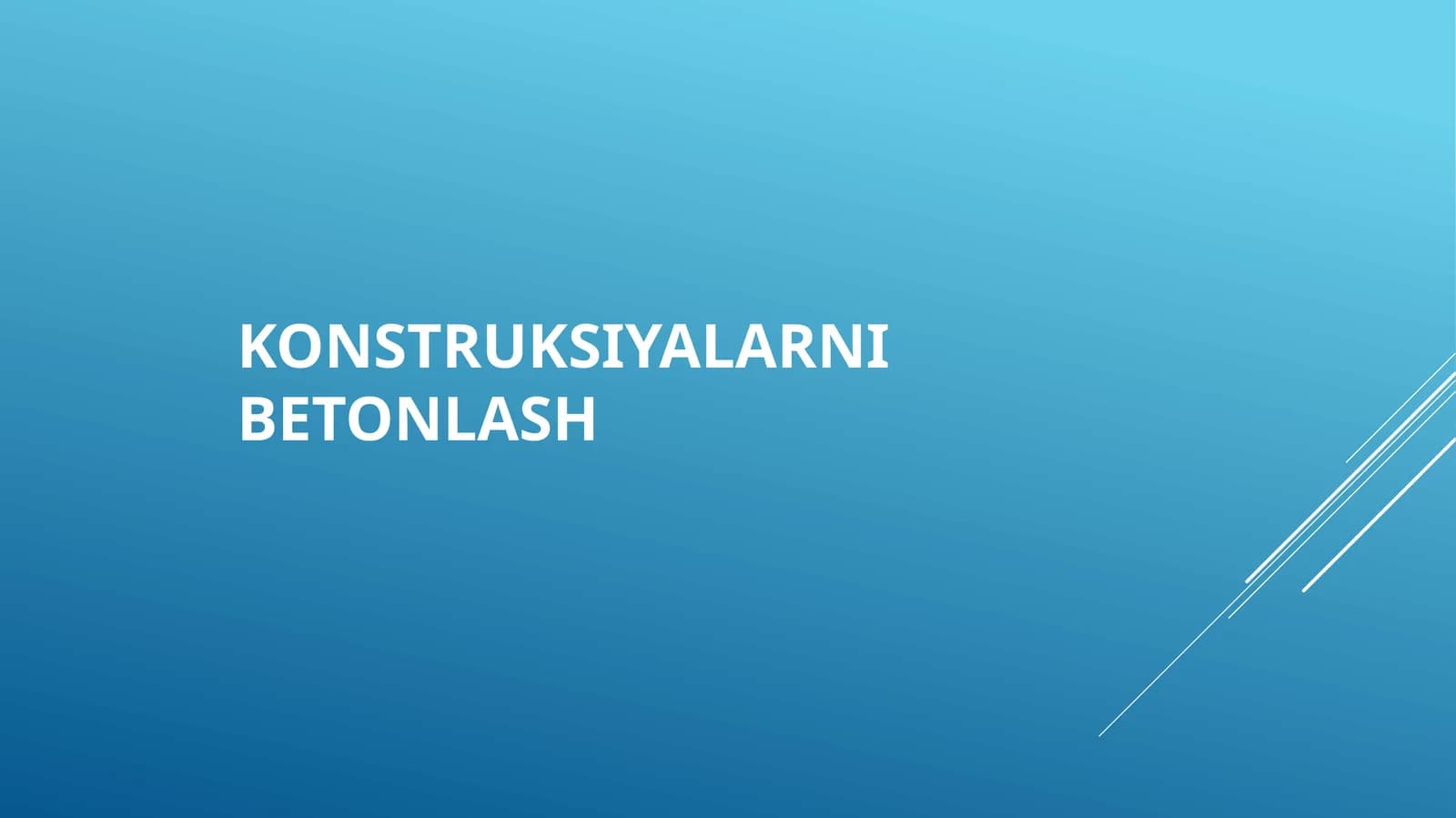 Konstruksiyalarni betonlash