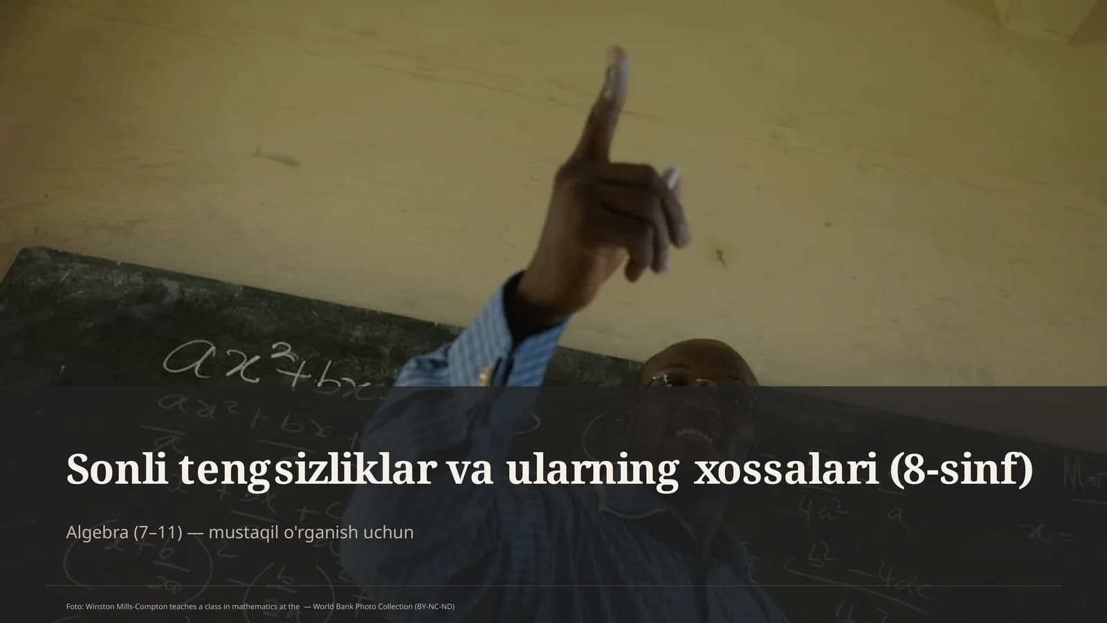 Sonli tengsizliklar va ularning xossalari (8-sinf)