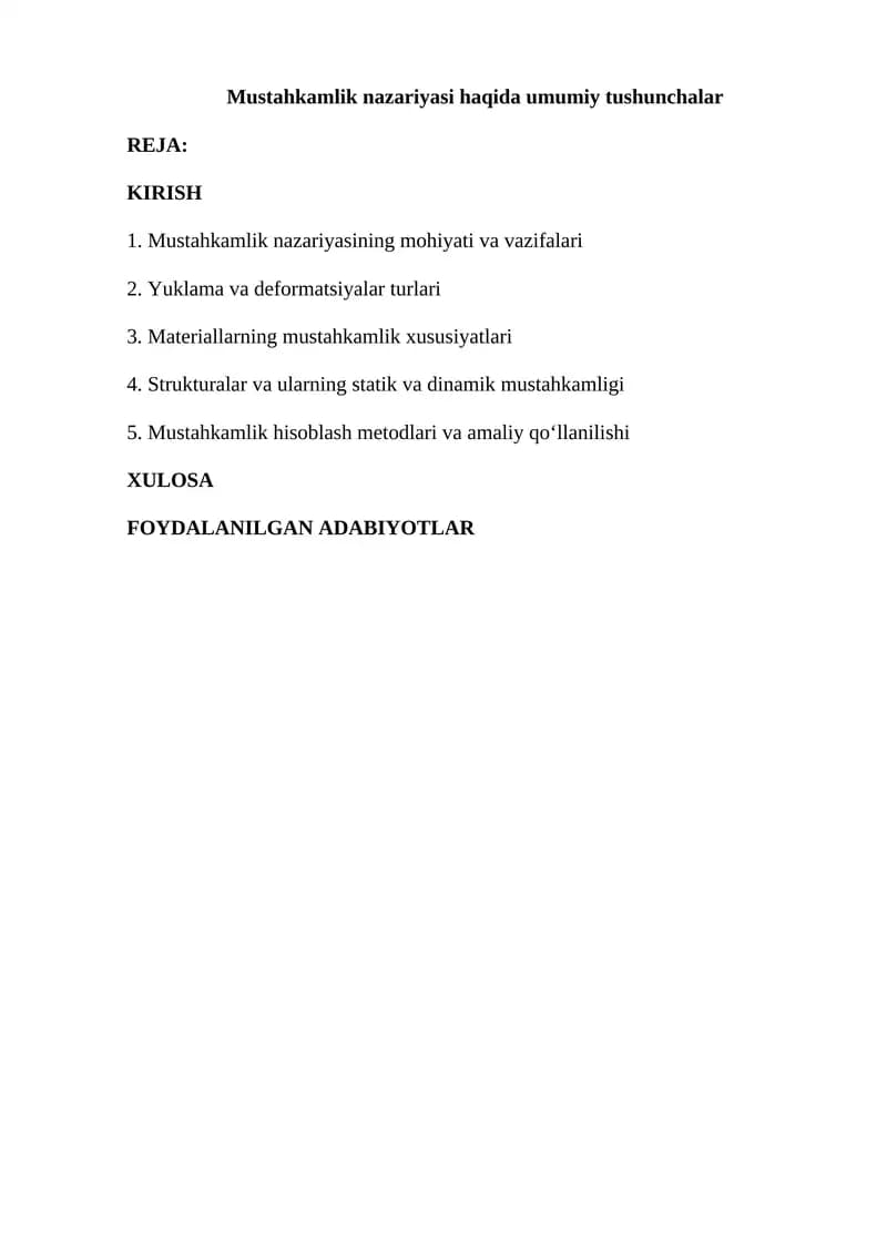 Mustahkamlilik nazariyasi