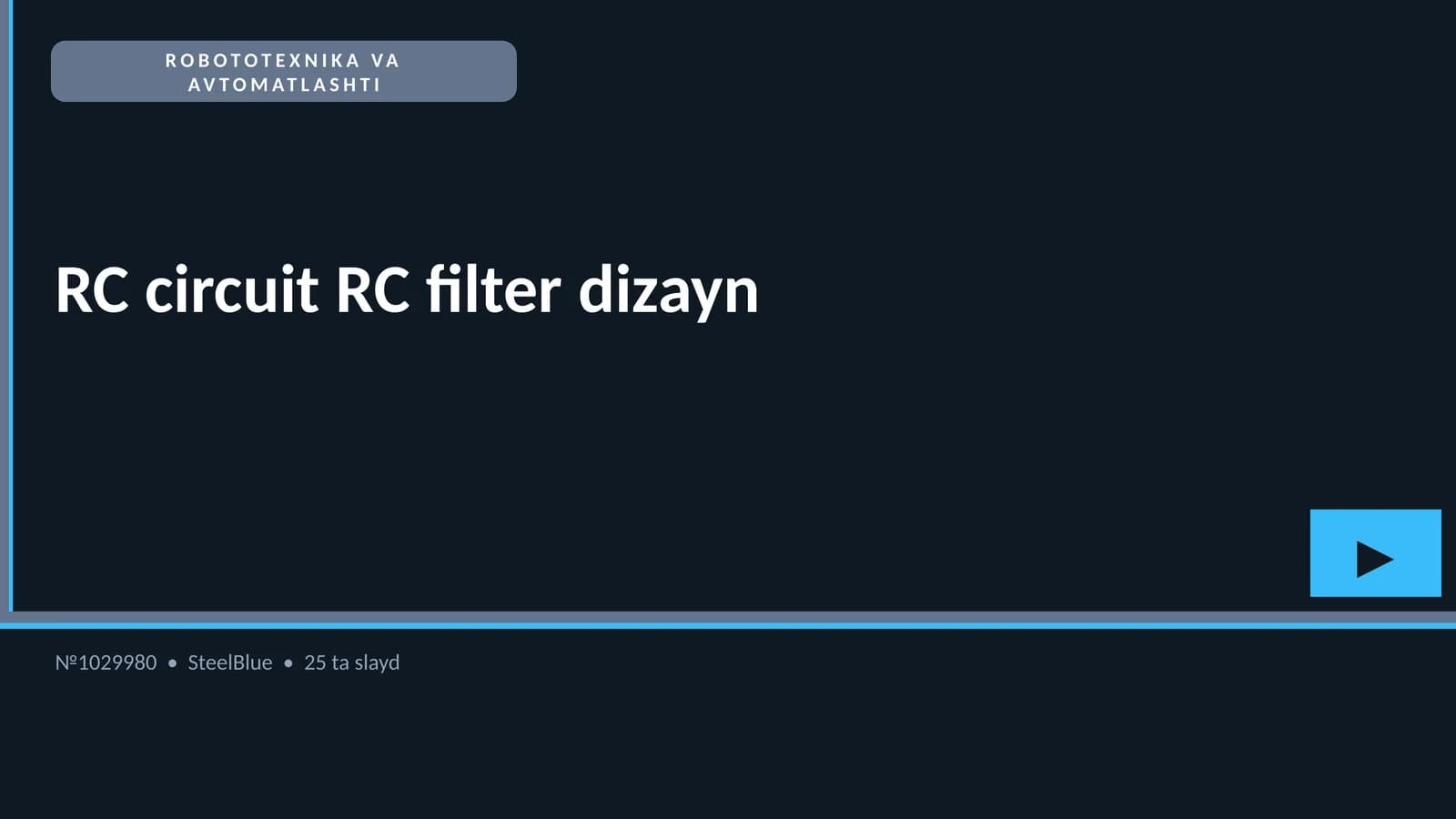 ROBOTOTEXNIKA VA AVTOMATLASHTI