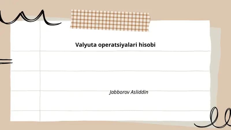 Valyuta operatsiyalari hisobi