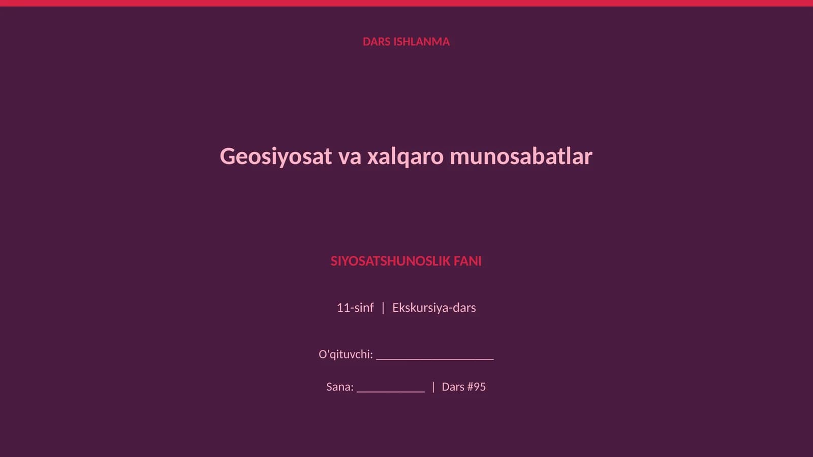Geosiyosat va xalqaro munosabatlar