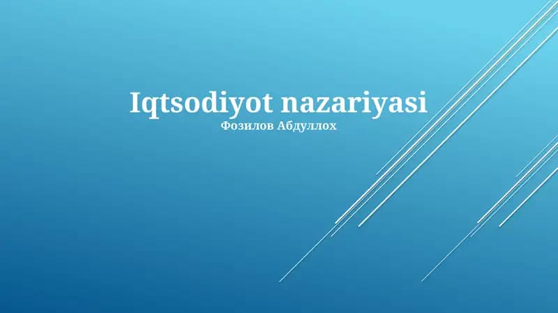 Iqtsodiyot nazariyasi