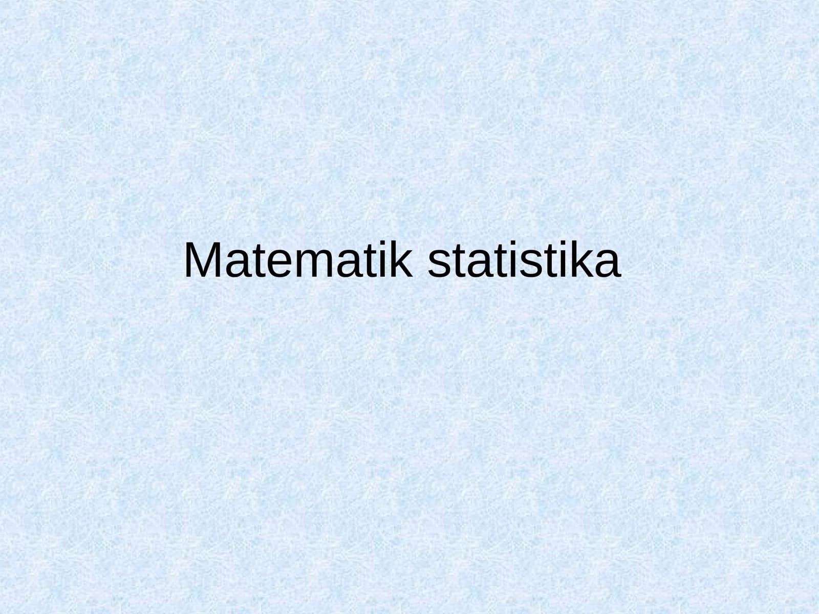 Matematik statistika