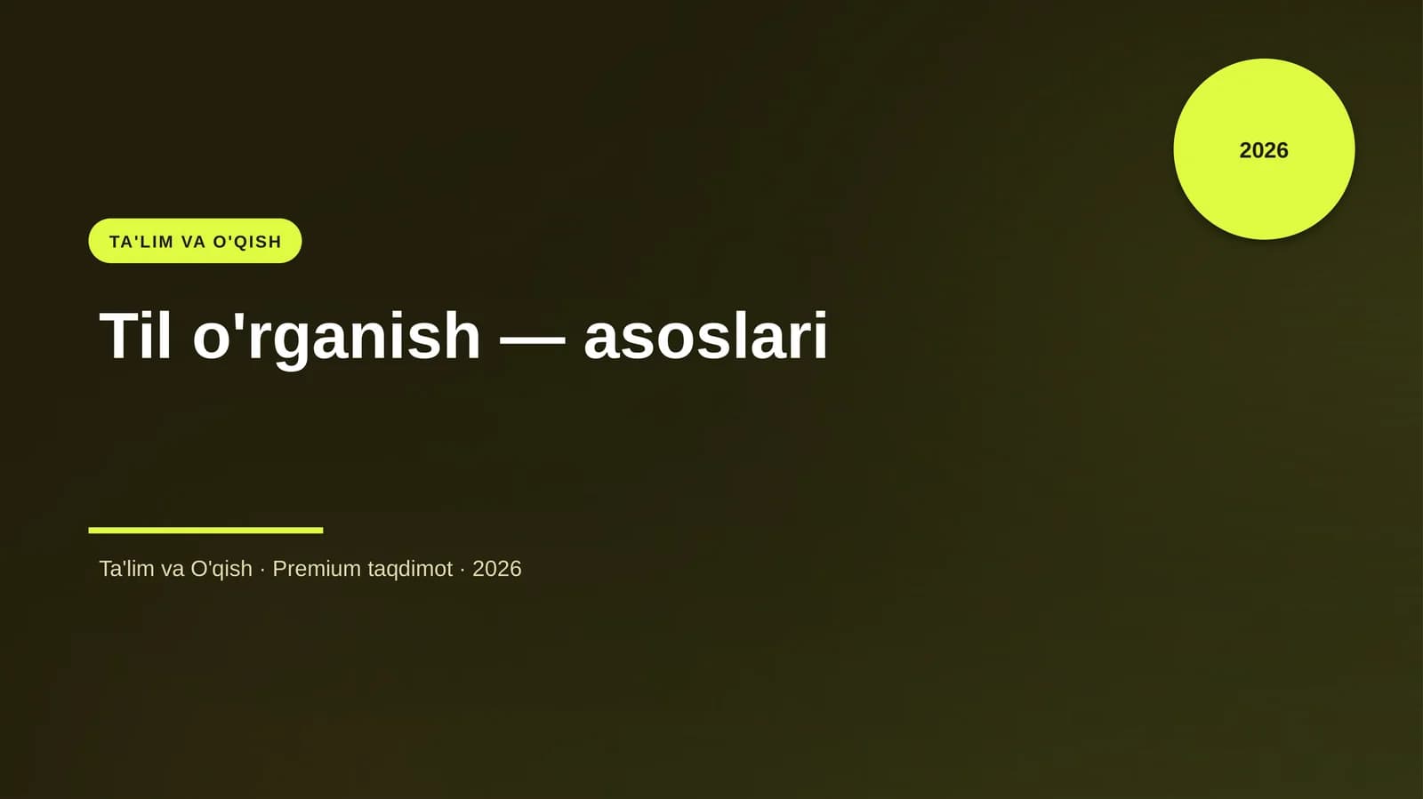 Til o'rganish — asoslari