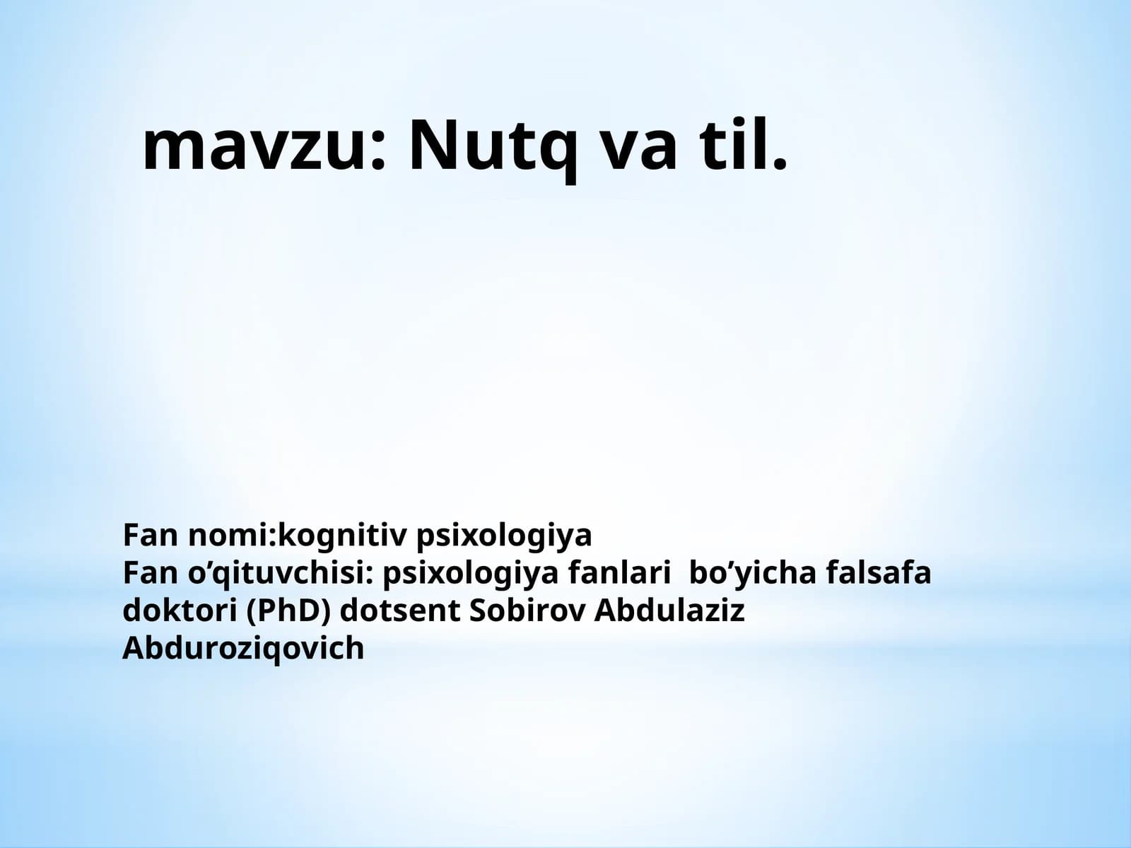 Nutq va til