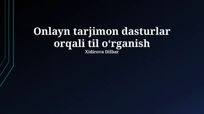 Onlayn tarjimon dasturlar