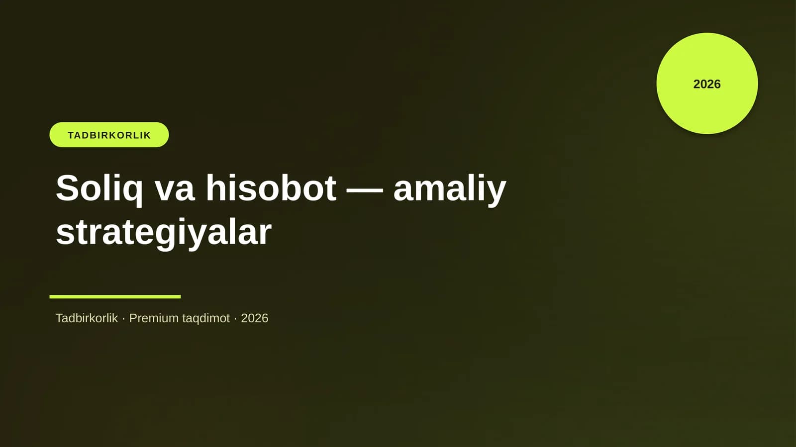 Soliq va hisobot — amaliy strategiyalar