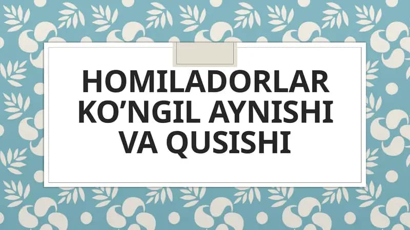 Homiladorlikda toksikoz