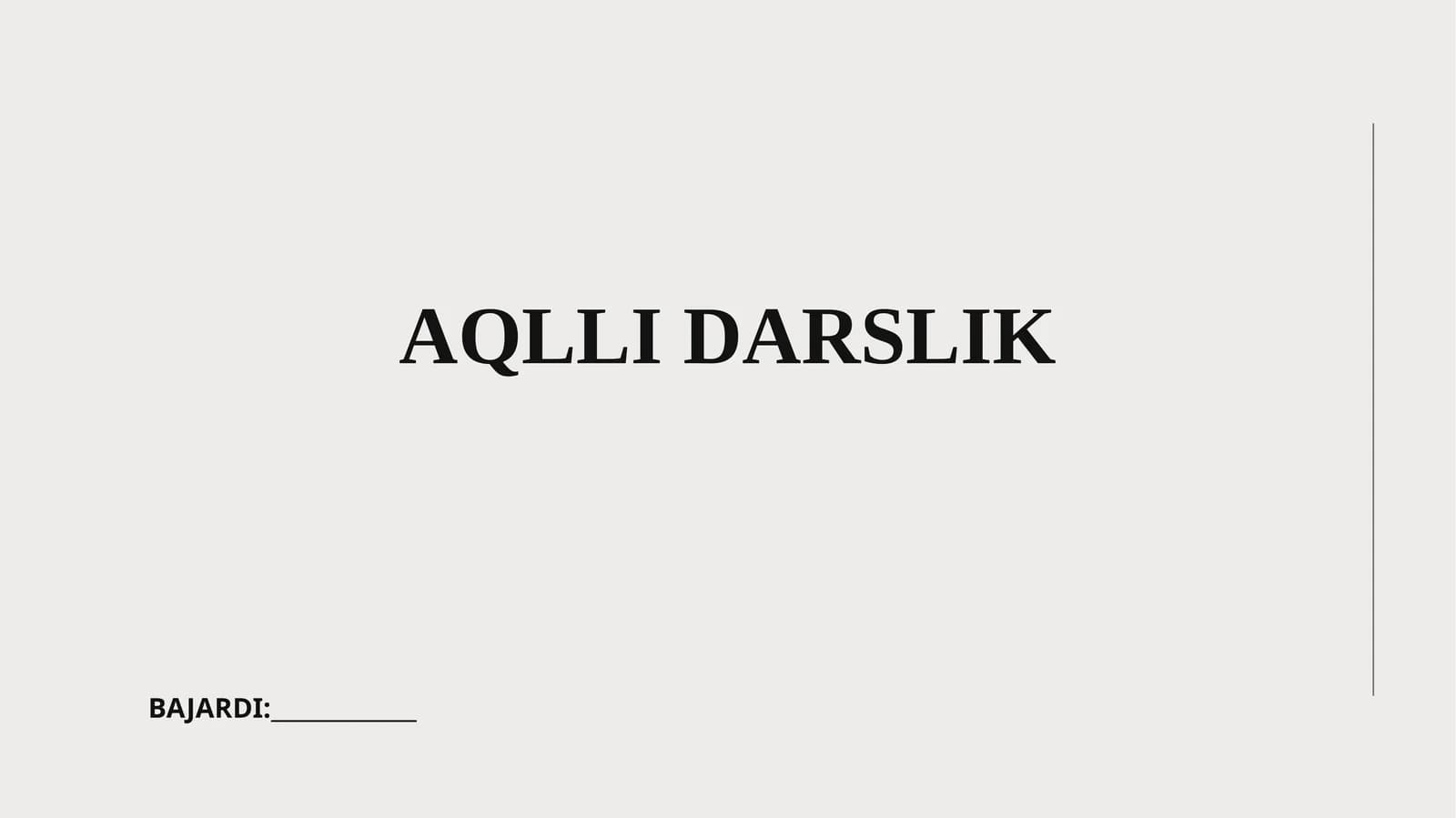 AQLLI DARSLIK