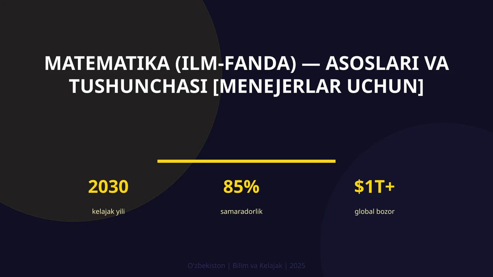 Matematika (ilm-fanda) — asoslari va tushunchasi [menejerlar uchun]