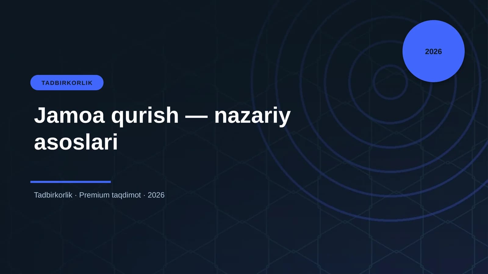 Jamoa qurish — nazariy asoslari