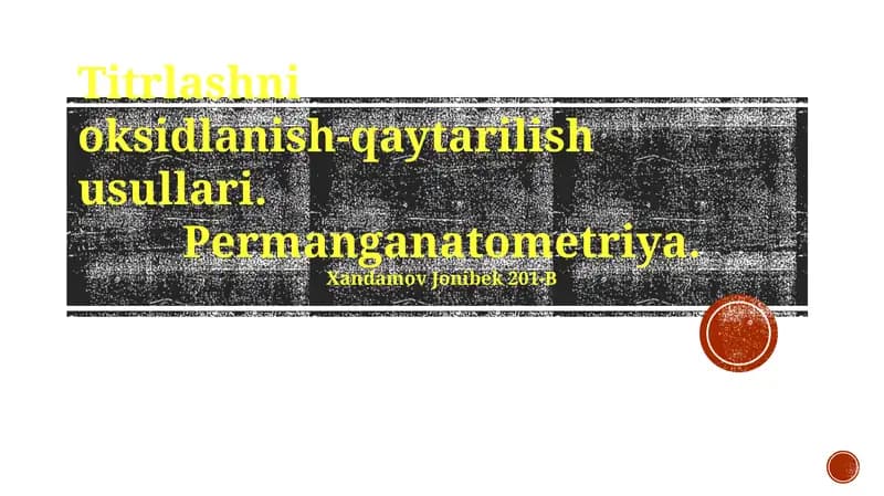 Permanganometriya