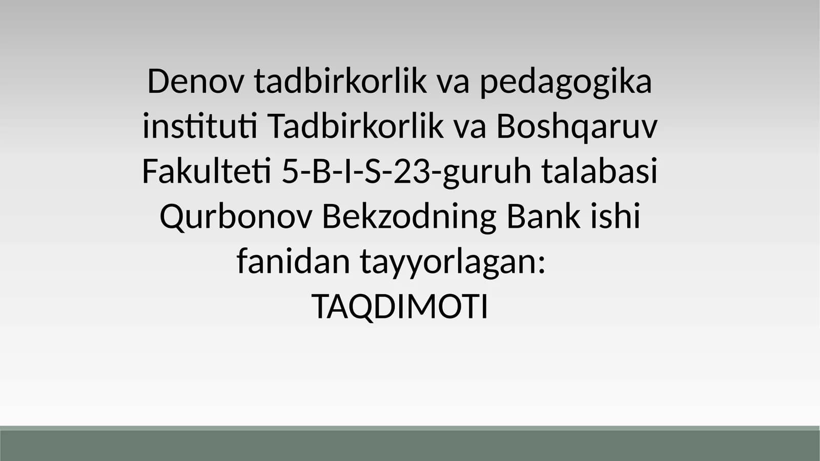 Banklarning moliyaviy ko`rsatkichlarini tahlil qilish
