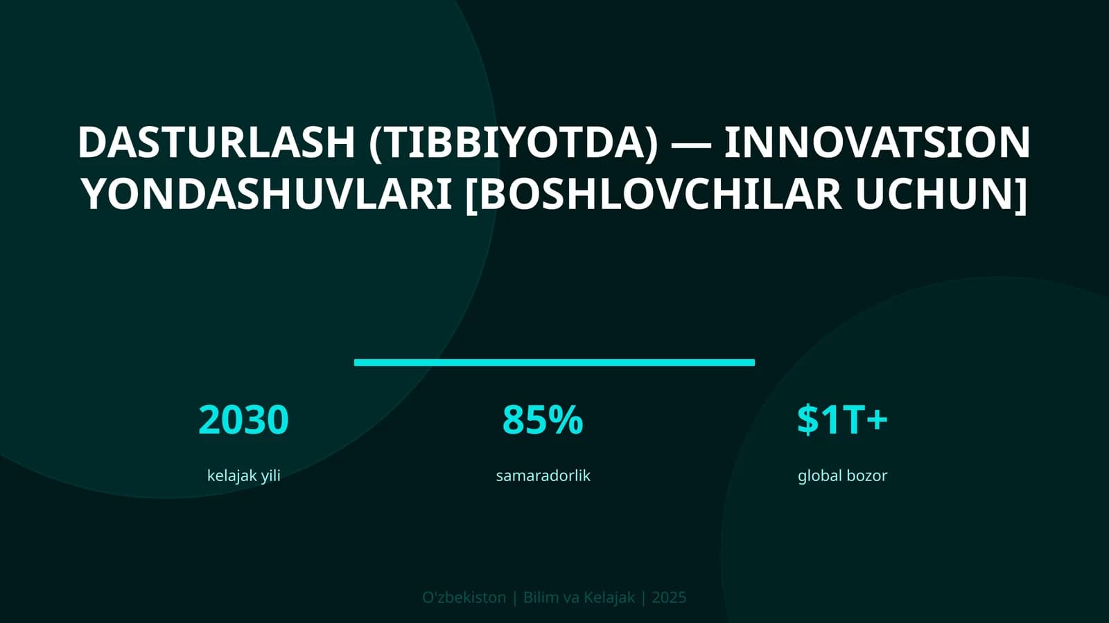 Dasturlash (tibbiyotda) — innovatsion yondashuvlari [boshlovchilar uchun]