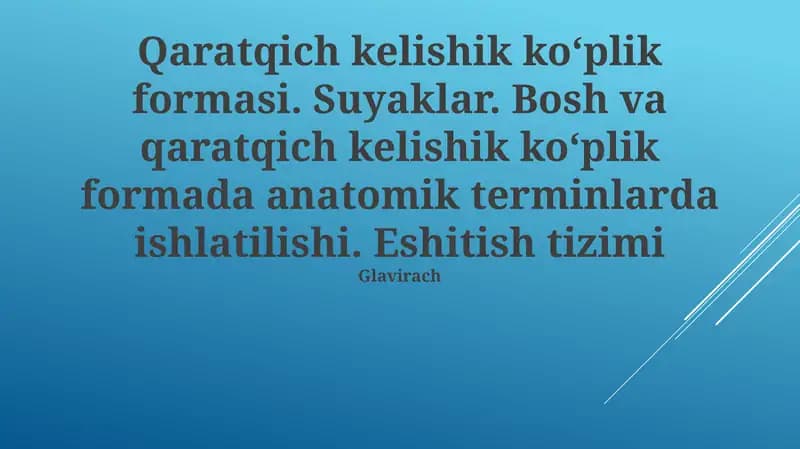 Qaratqich kelishik koʻplik formasi