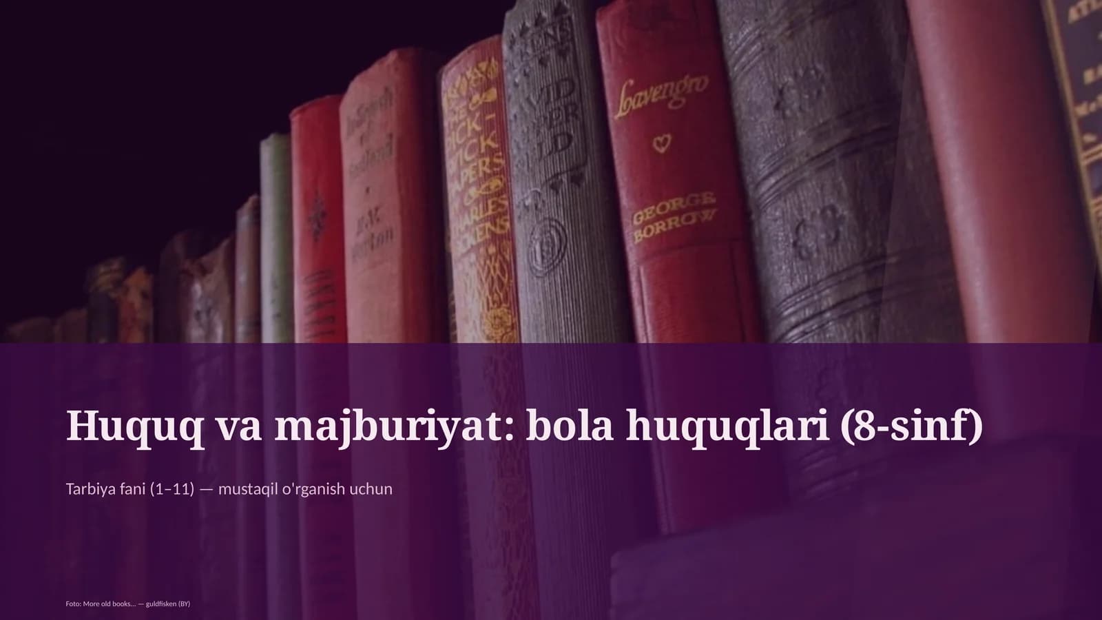 Huquq va majburiyat: bola huquqlari (8-sinf)