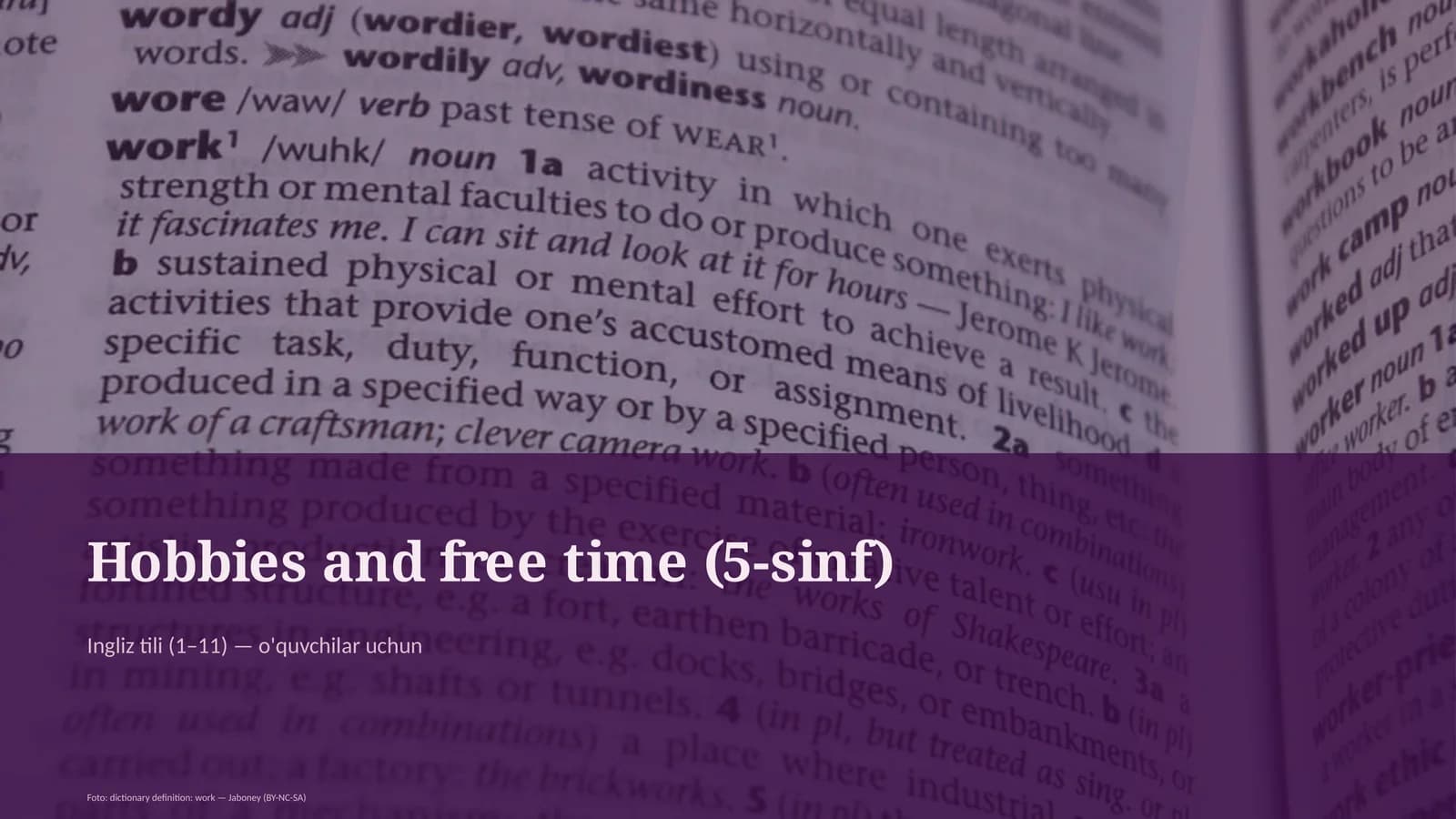 Hobbies and free time (5-sinf)