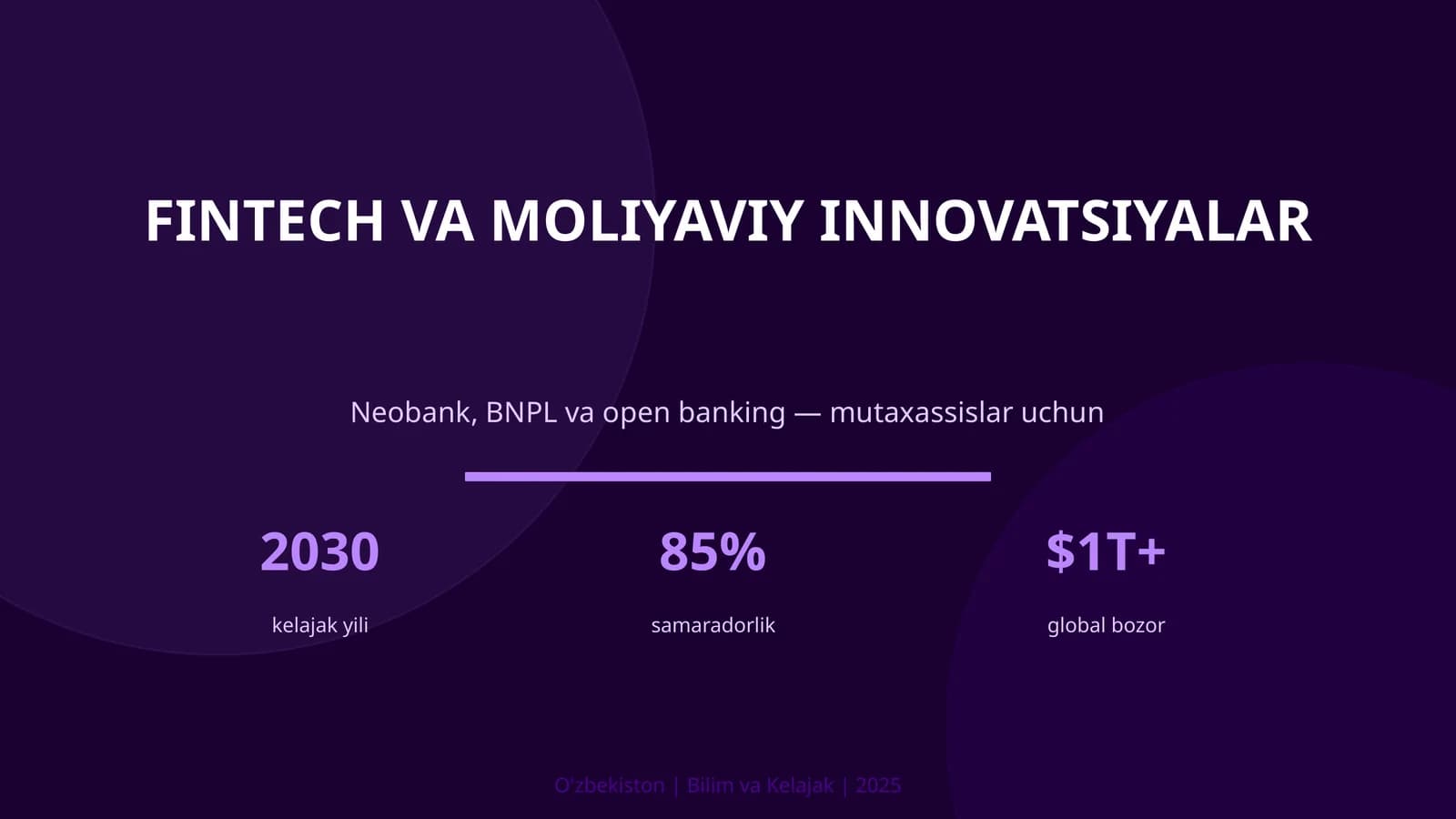 FINTECH VA MOLIYAVIY INNOVATSIYALAR