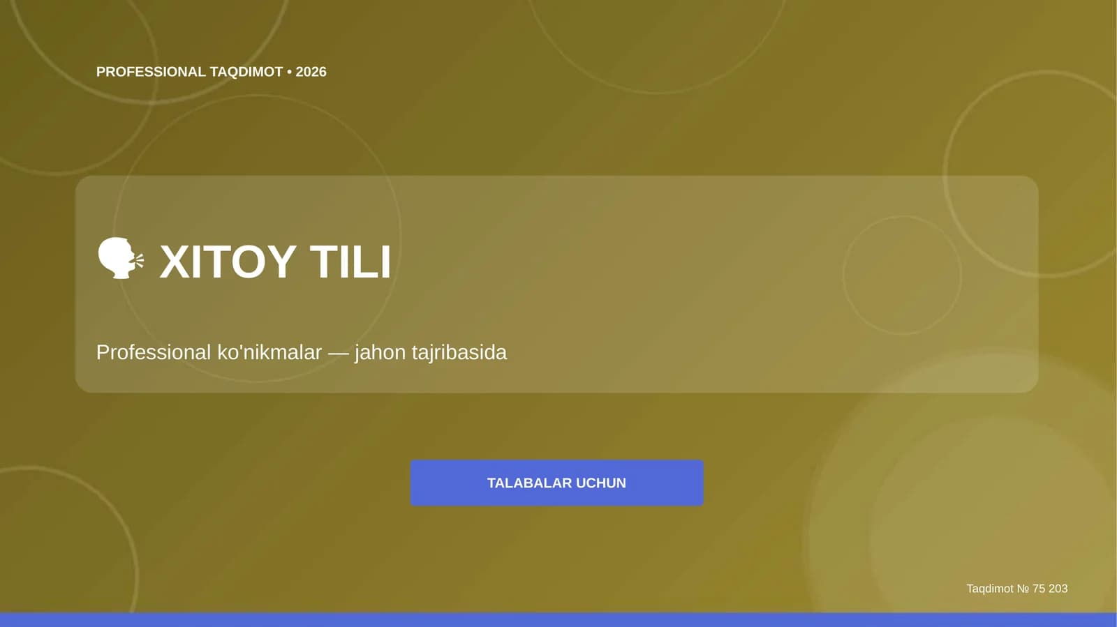 XITOY TILI Professional taqdimot • 2026