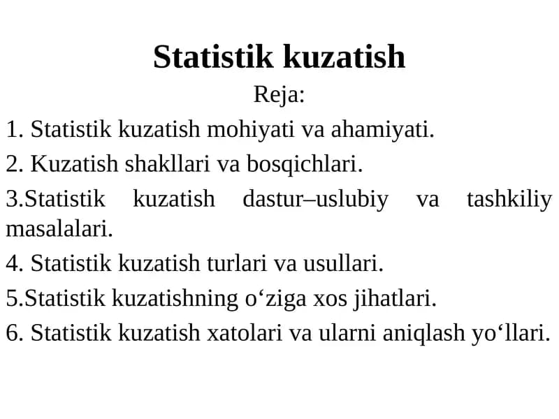 Statistik kuzatish