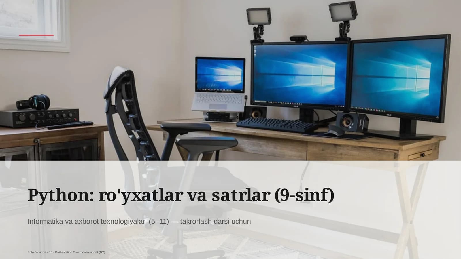 Python: ro'yxatlar va satrlar (9-sinf)