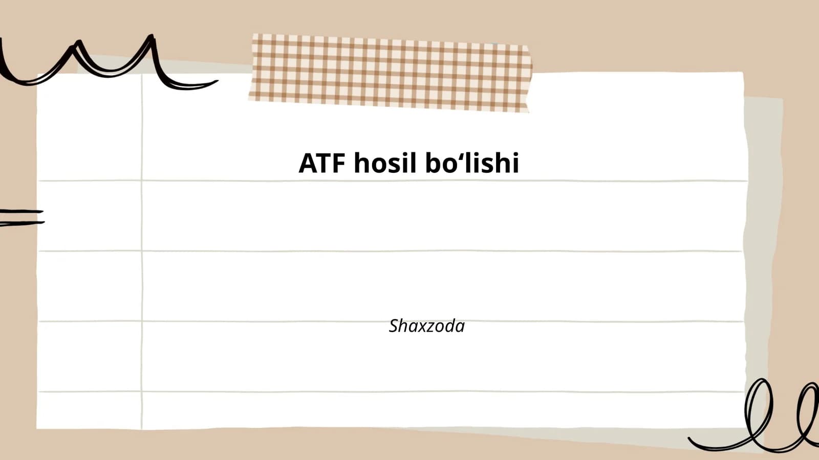 ATF hosil boʻlishi