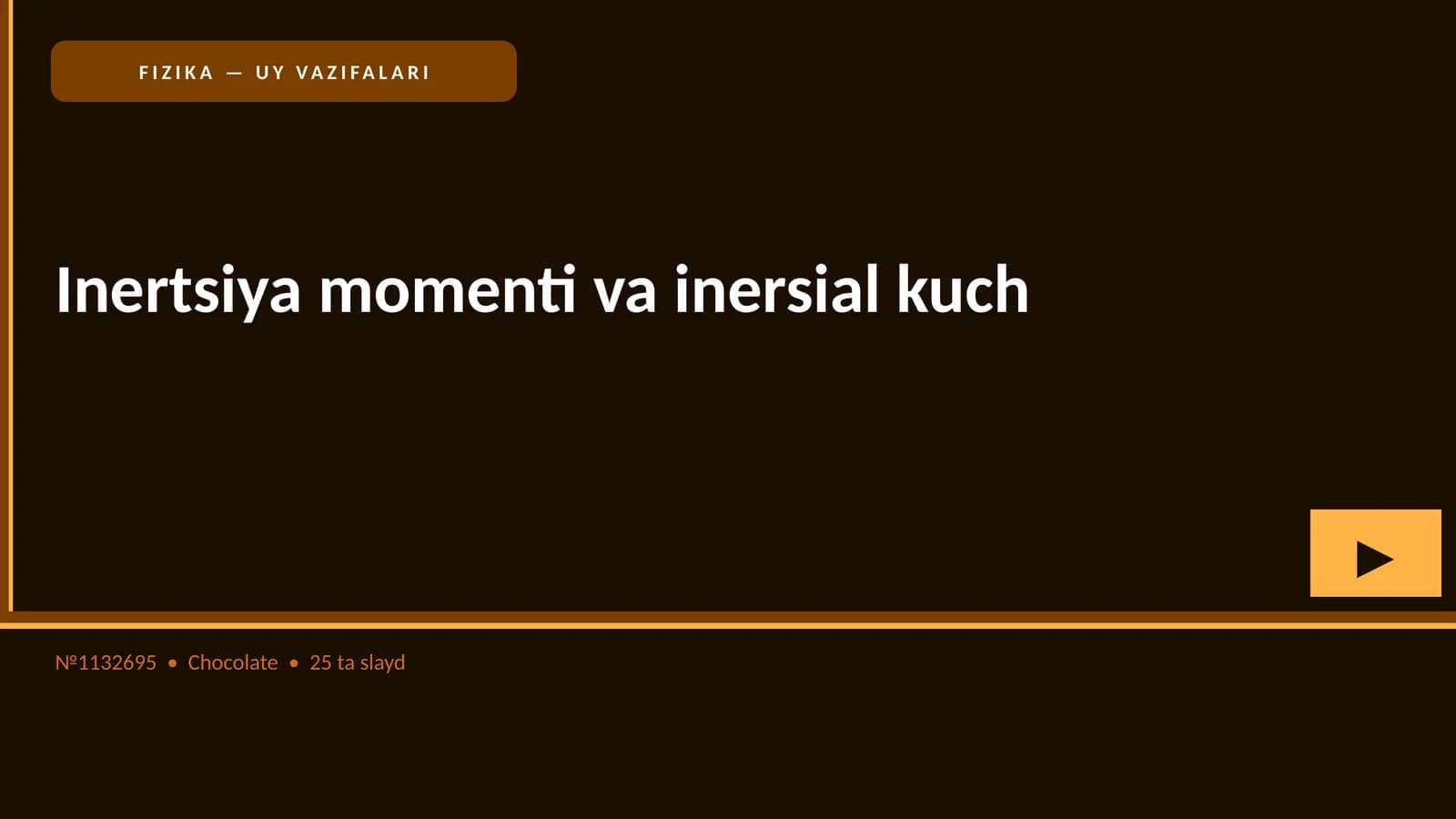 FIZIKA — UY VAZIFALARI