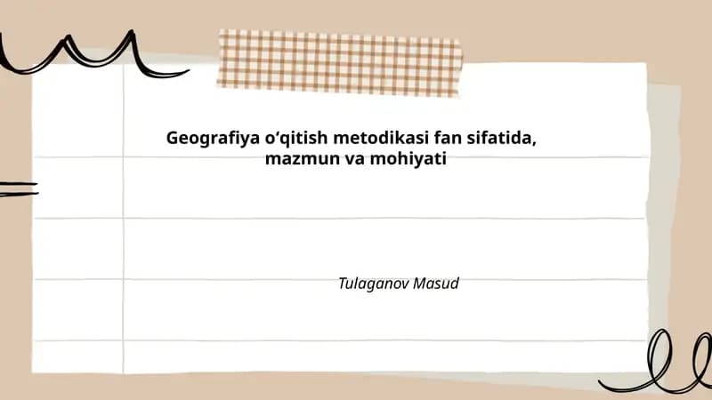 Geografiya oʻqitish metodikasi