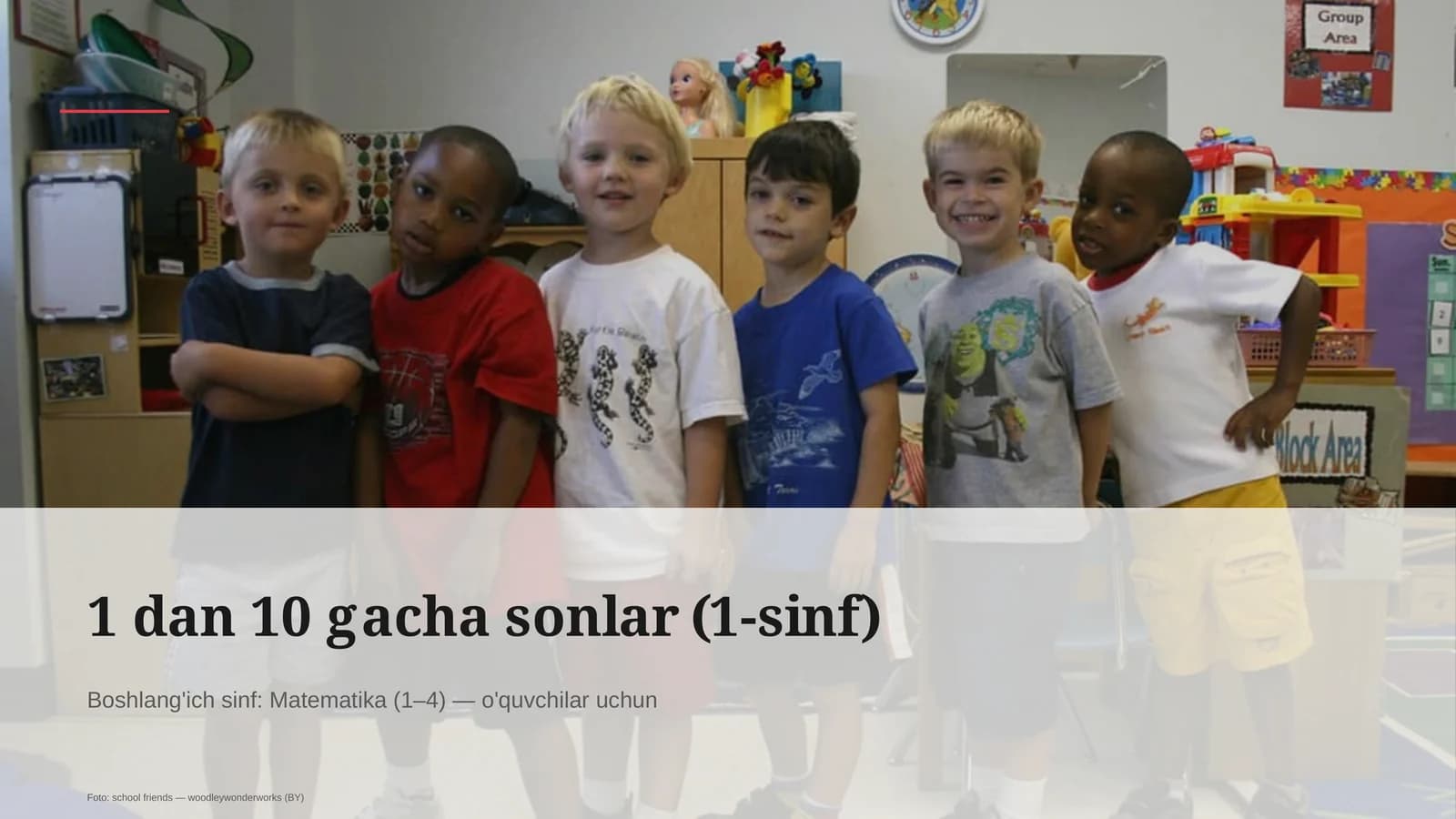 1 dan 10 gacha sonlar (1-sinf) Boshlang'ich sinf: Matematika (1–4) — o'quvchilar uchun