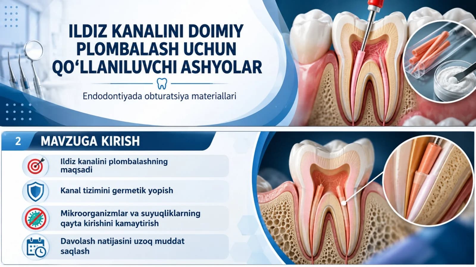 Ildiz kanalini doimiy plombalash uchun qo‘llaniluvchi ashyolar Endodontiya.pptx