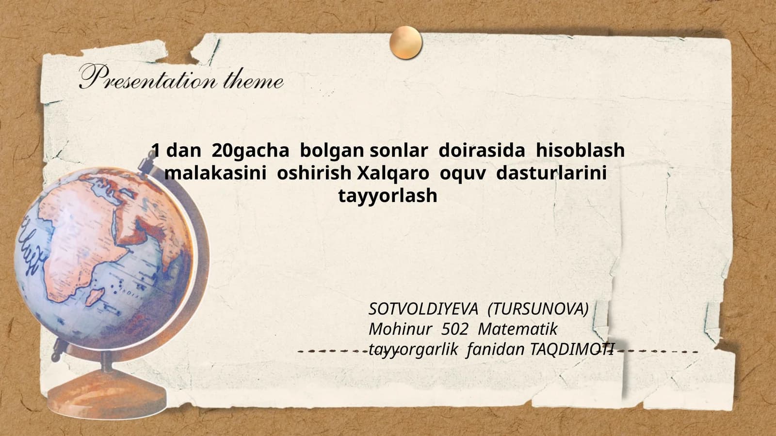 Matematik tayyorgarlik fanidan TAQDIMOTI