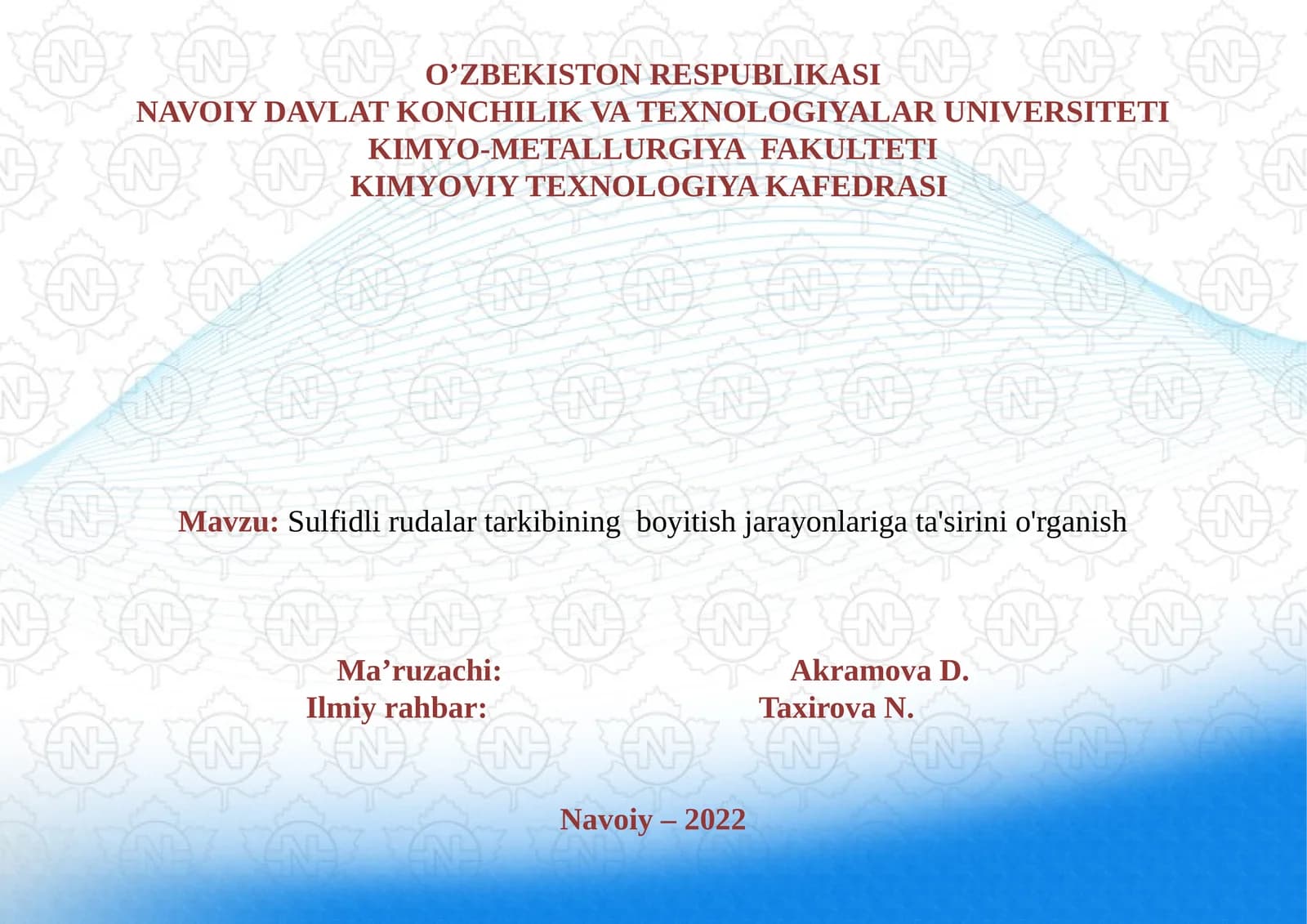 Sulfidlirudalar tarkibining boyitish jarayonlariga ta'sirini o'rganish