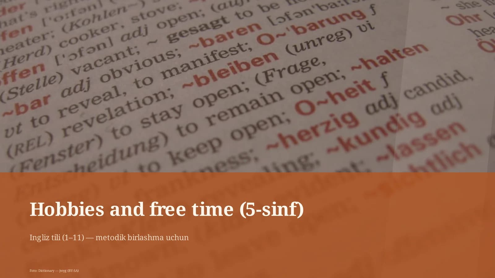 Hobbies and free time (5-sinf)