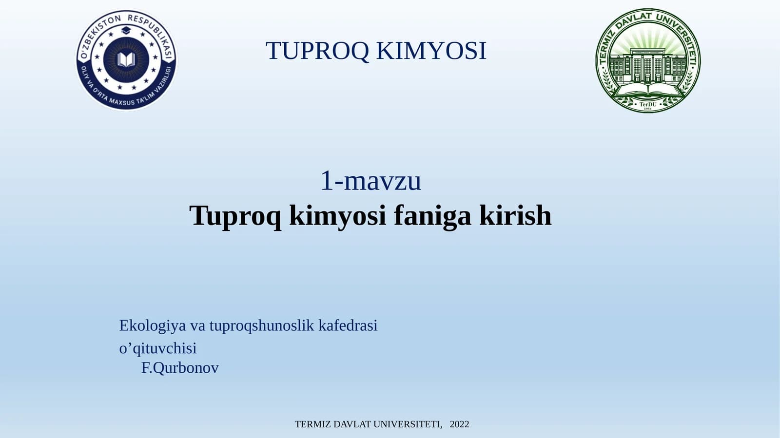 Tuproq Kimyosi