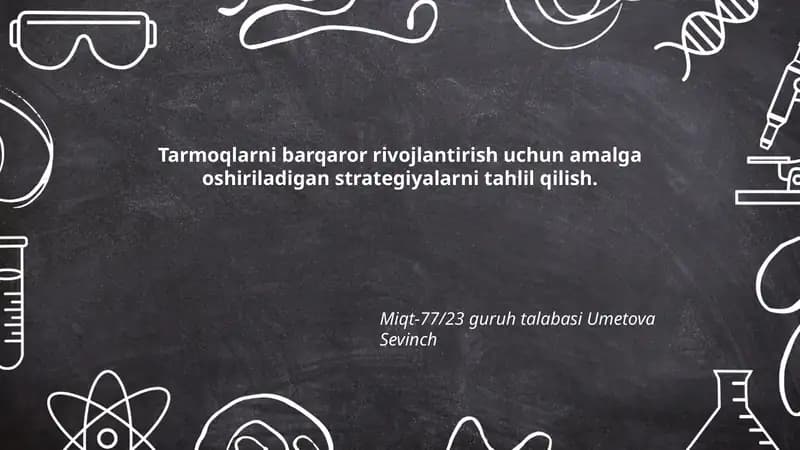 Tarmoqlarni barqaror rivojlantirish strategiyalari