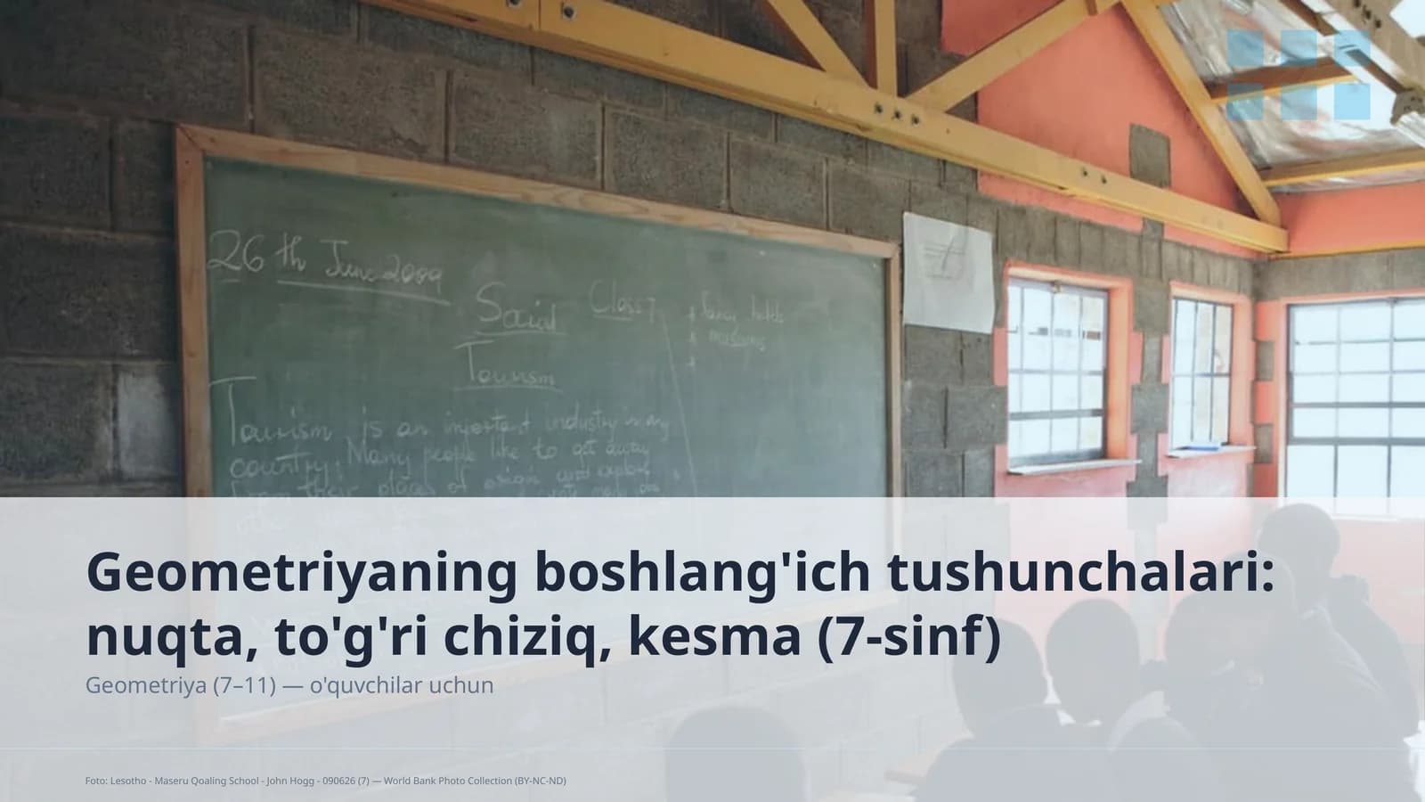 Geometriyaning boshlang'ich tushunchalari: nuqta, to'g'ri chiziq, kesma (7-sinf)