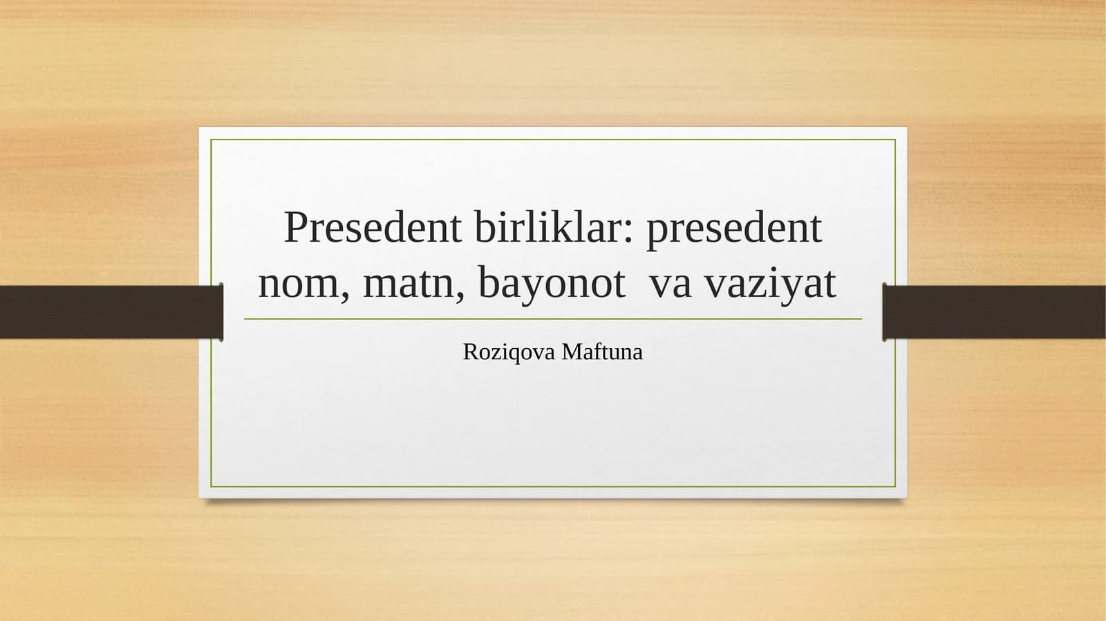 Olamning lisoniy manzarasi: pretsedent birliklar ifodasi