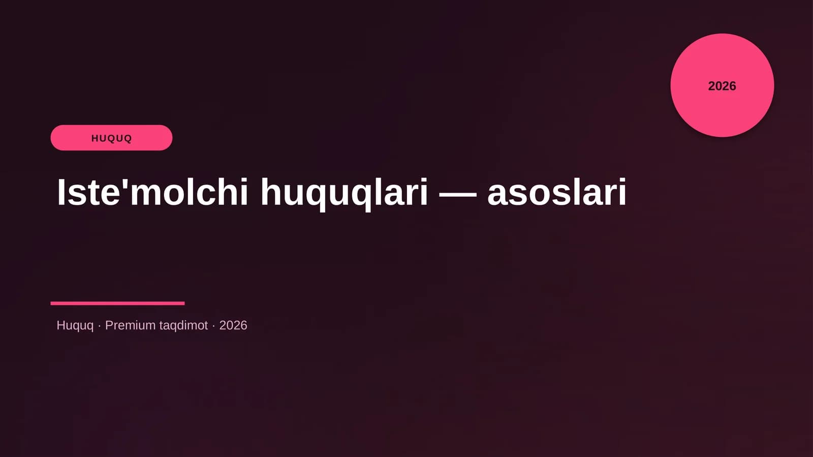 Iste'molchi huquqlari — asoslari