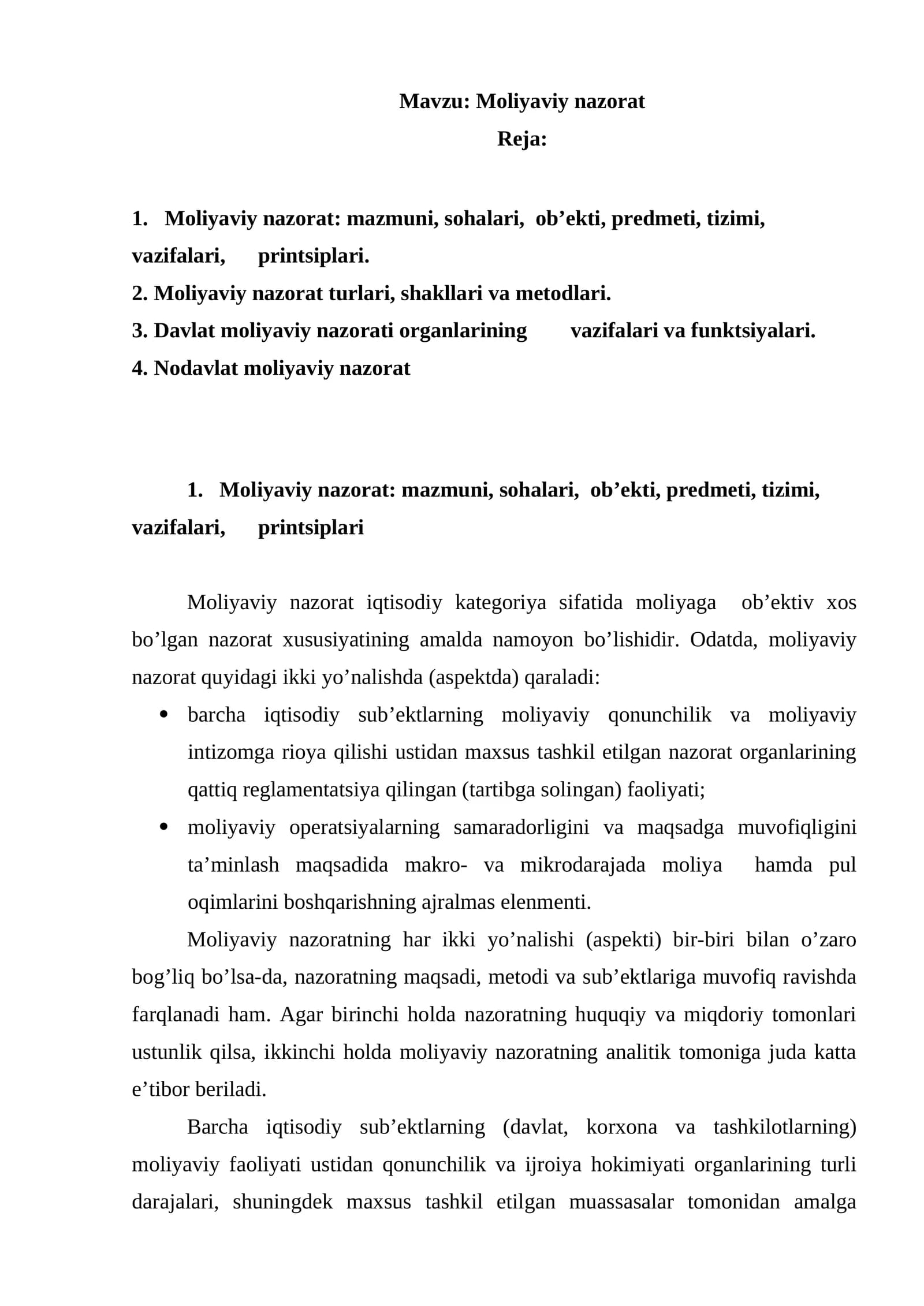 Moliyaviy nazorat