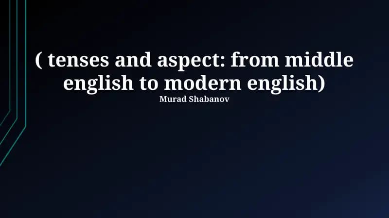 The Great Vowel Shift and its Impact