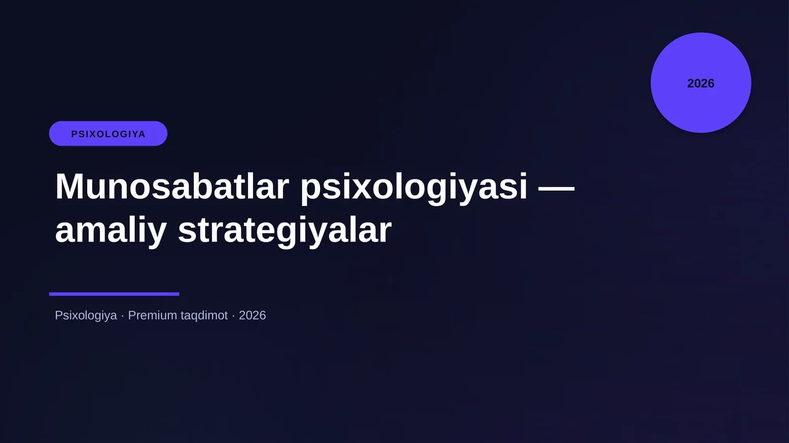 Munosabatlar psixologiyasi — amaliy strategiyalar